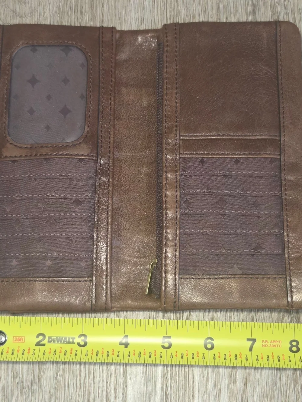 Fossil Long Live Vintage 1954 Leather Organizer Emory Clutch Wallet Dark Brown